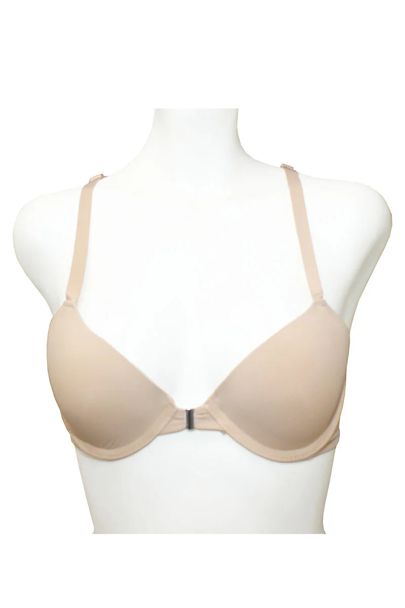 Beige bra on a white mannequin against a white background