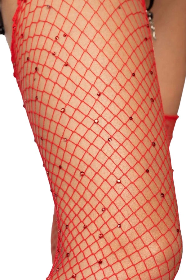 Brielle Rhinestone Fishnet Stockings