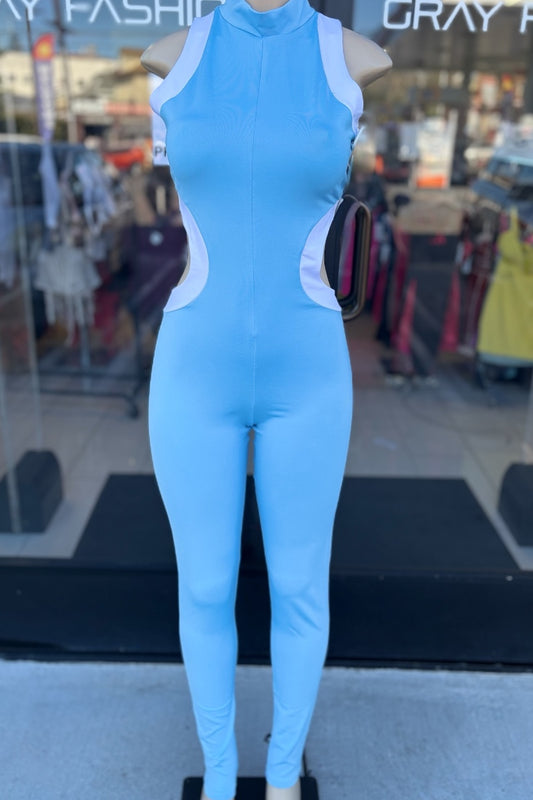 Light blue Jumpsuit on a mannequin i