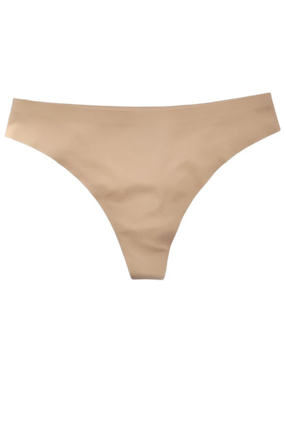 Beige thong bottom on a white background