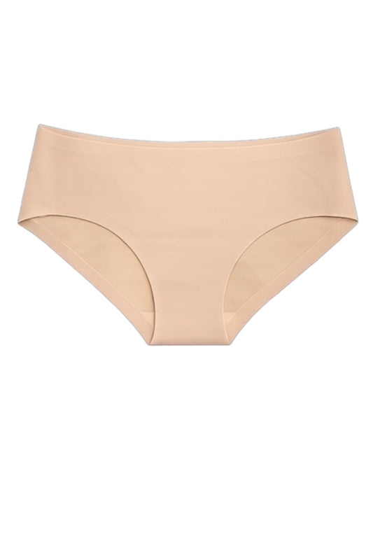 Beige high-waisted underwear on a white background