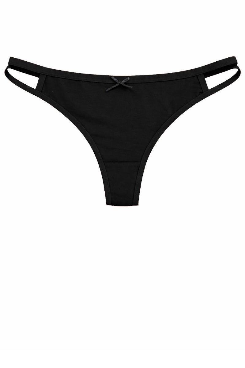 Black thong on a white background