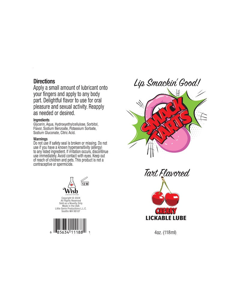 Smack Tarts Lickable Flavored Lubricant | Tart Flavored  | Water Based - 