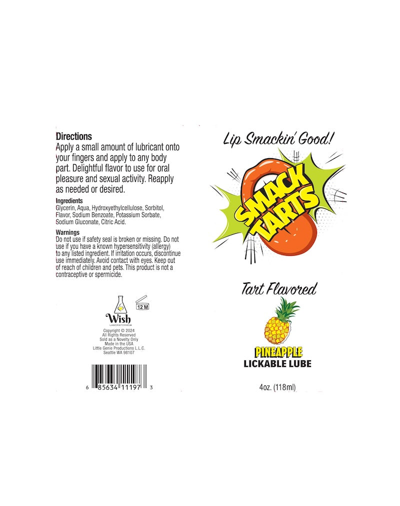 Smack Tarts Lickable Flavored Lubricant | Tart Flavored  | Water Based - 