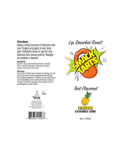 Smack Tarts Lickable Flavored Lubricant | Tart Flavored  | Water Based - 