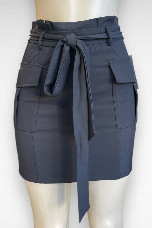 Belted Cargo Mini Skirt