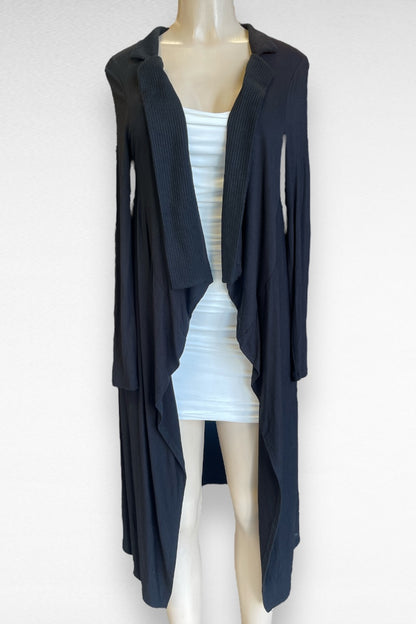 Blazer Collar Long Cardigan