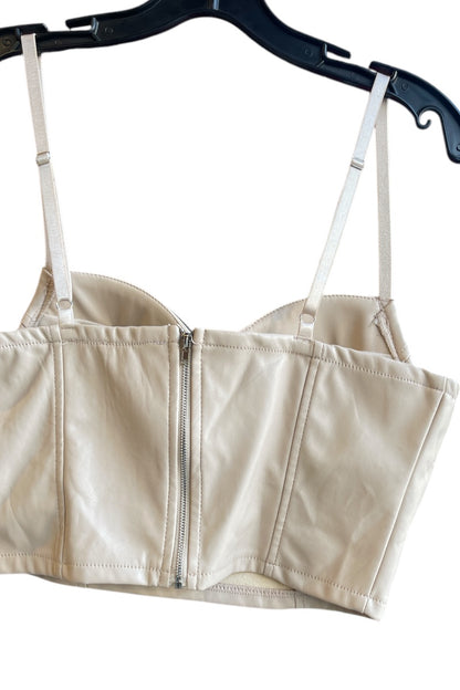 Bustier Faux Leather Crop Top