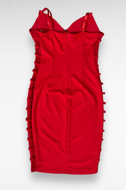 Bustier Ladder Side Bodycon Midi Dress