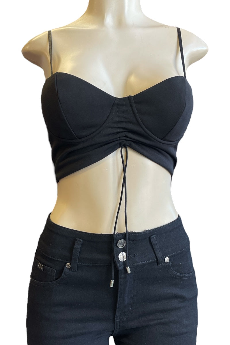 Bustier Micro Crop Top - Black