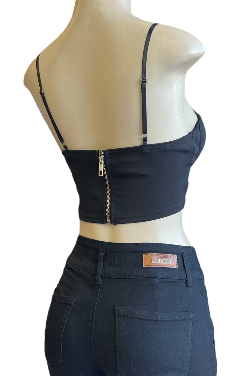 Bustier Micro Crop Top - Black
