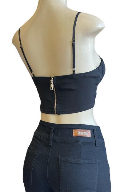 Bustier Micro Crop Top - Black