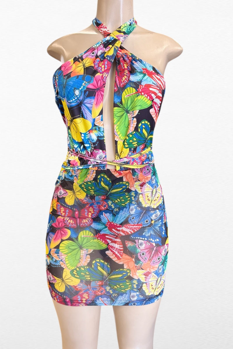 Butterfly Halter Bikini Dress