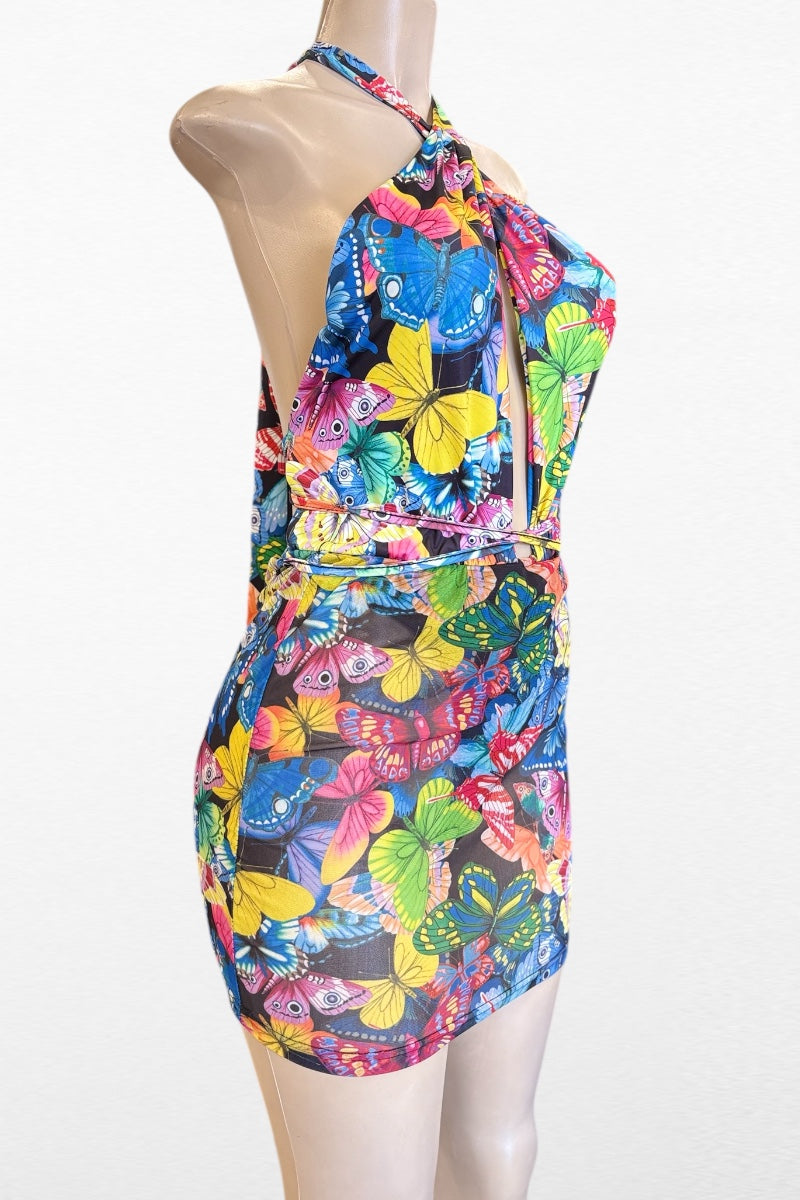 Butterfly Halter Bikini Dress