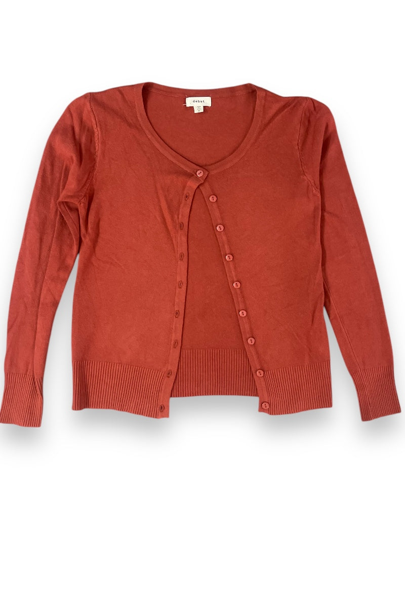 Buttoned Up Cardigan - Rust