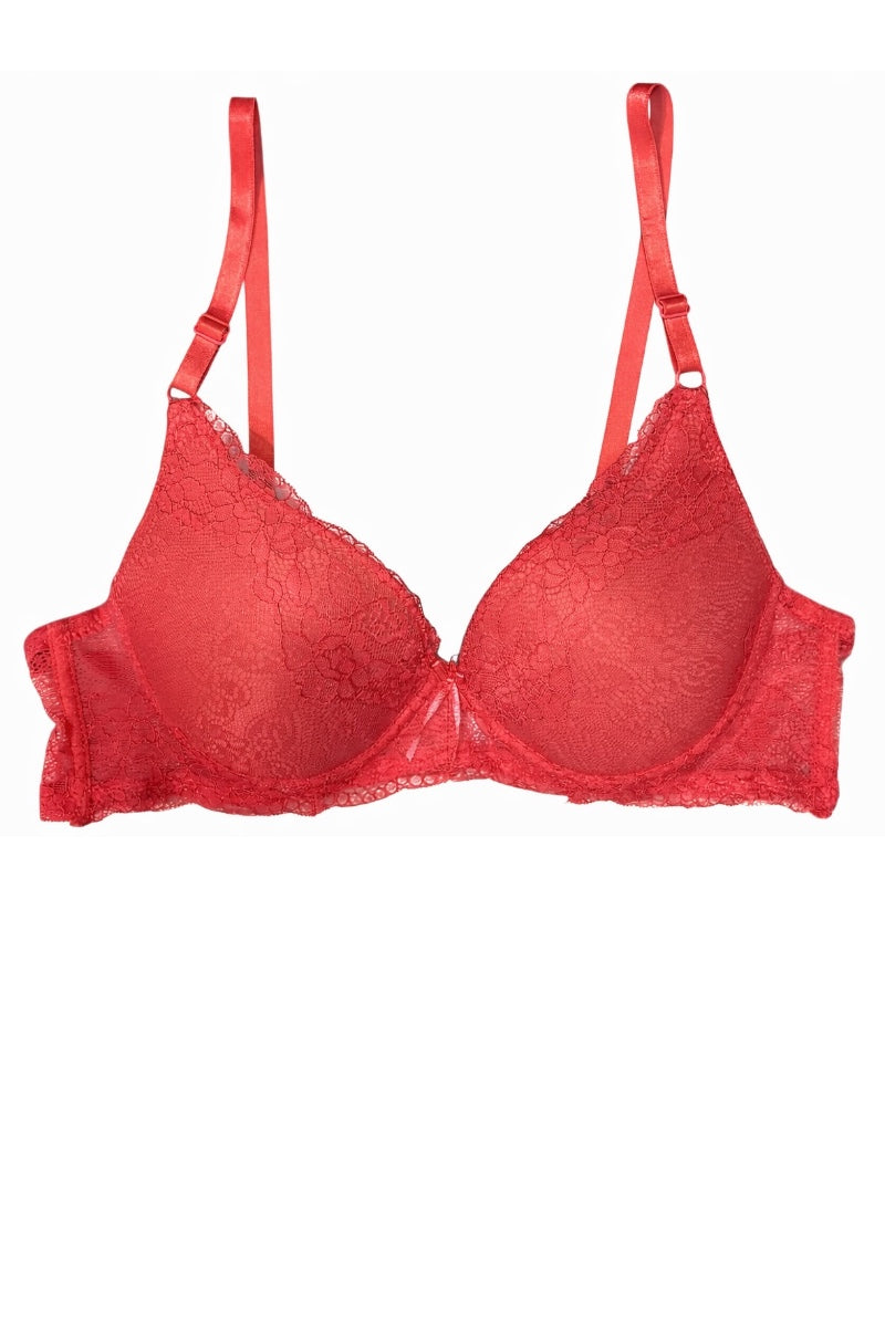 coral bra on a white background