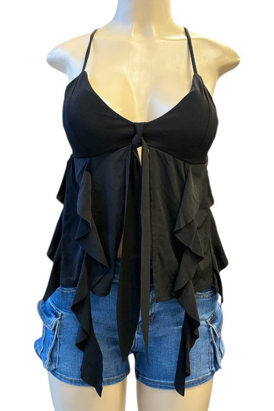 Cami Cropped Top with Lettuce Sides 