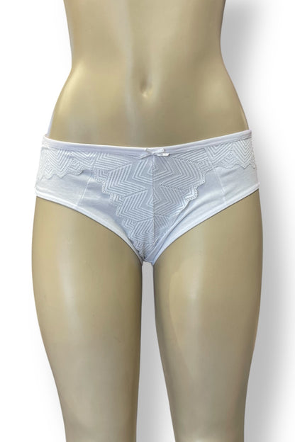 Chevron Lace Hipster Panty - White