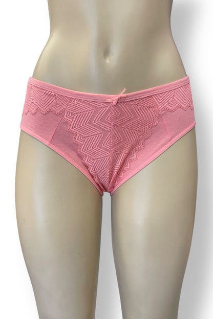 Chevron Lace Hipster Panty - Pink