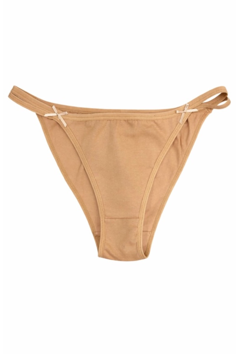 Tan panty underwear on a white background