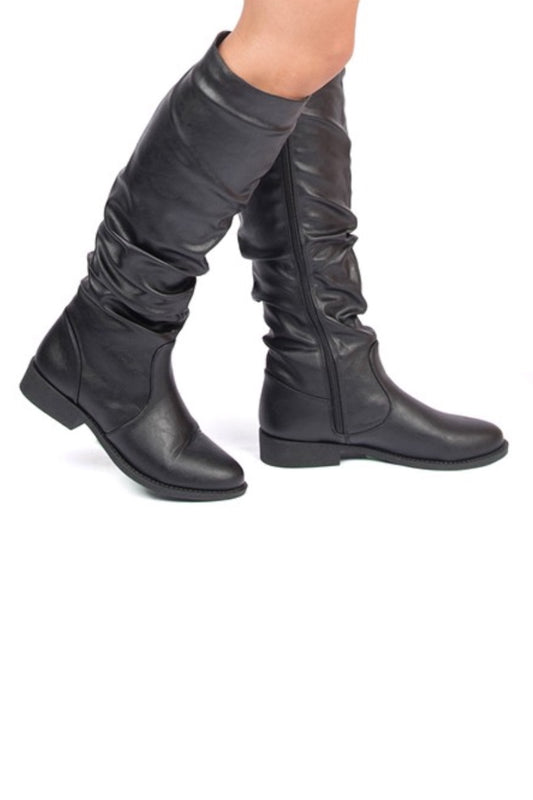 Crinkle Knee Thigh Boots