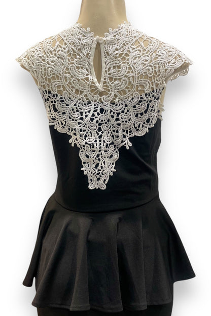 Crotchet Lace Peplum Top
