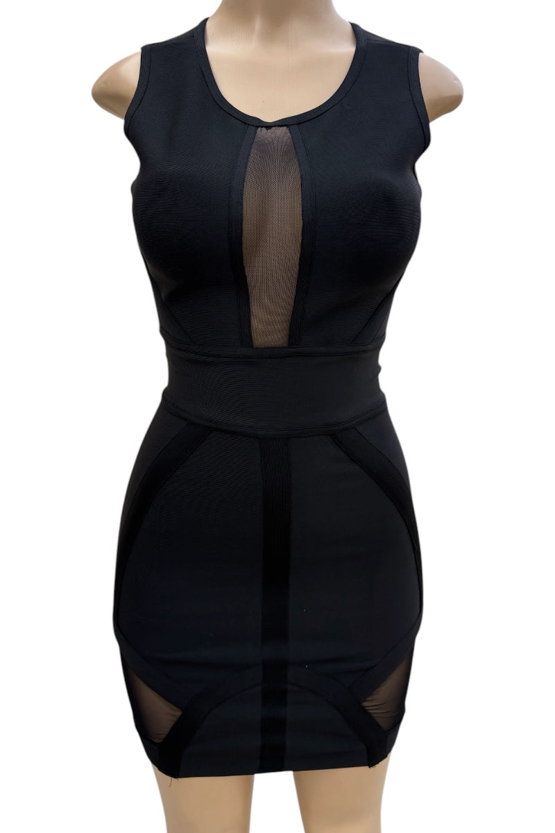Contour Mesh Bandage Dress #D6660 – GRAY FASHION