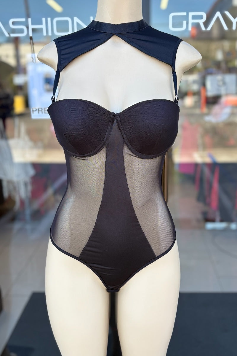 black bodysuit on a mannequin