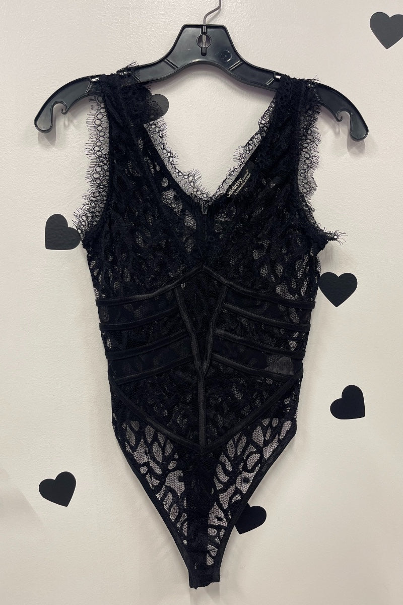 Eyelash Lace Bandaged Bodysuit