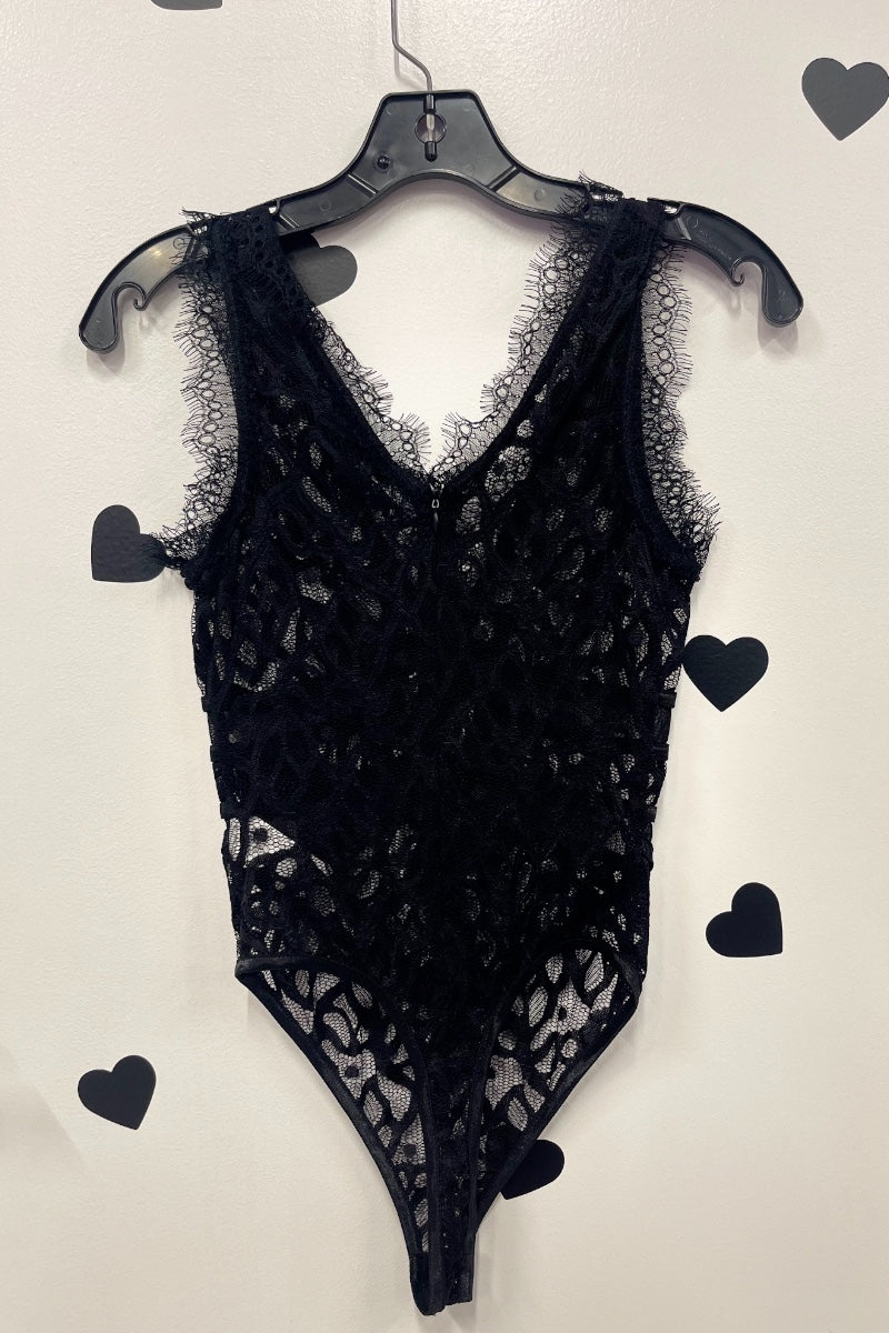 Eyelash Lace Bandaged Bodysuit