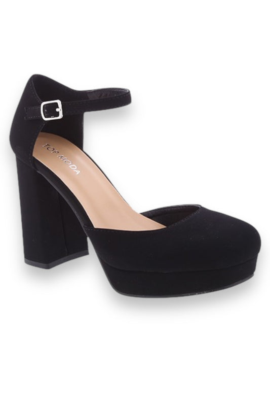 Ankle Strap Platform Block Heel Mary Jane Heels