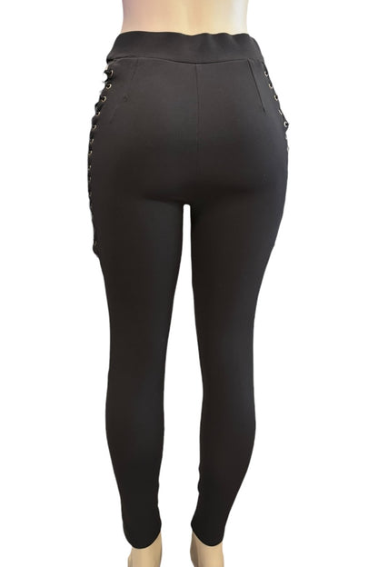 Black leggings on a white background