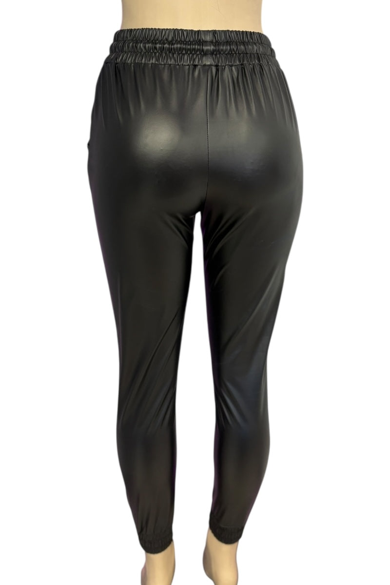 Black leggings on a white background