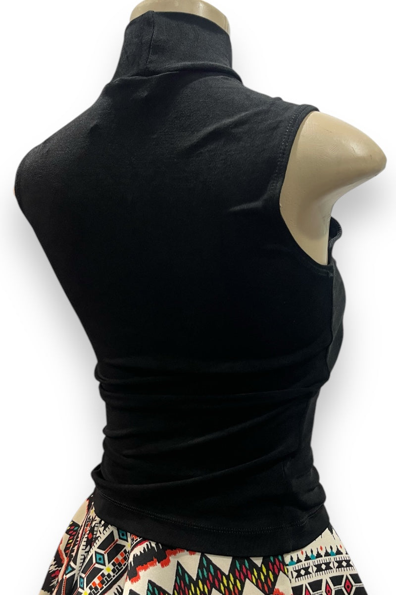 Fitted High Neck Sleeveless Top