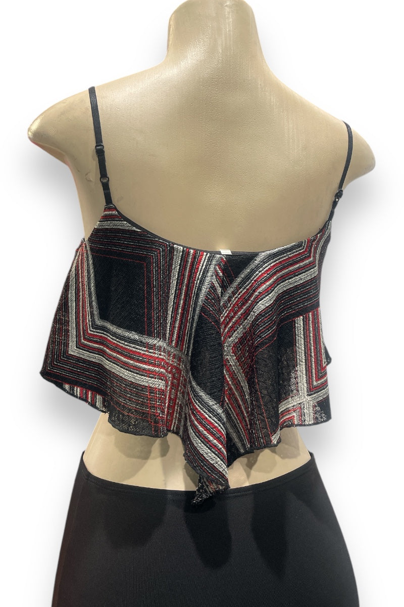 Flowy Plaid Cami Crop Top