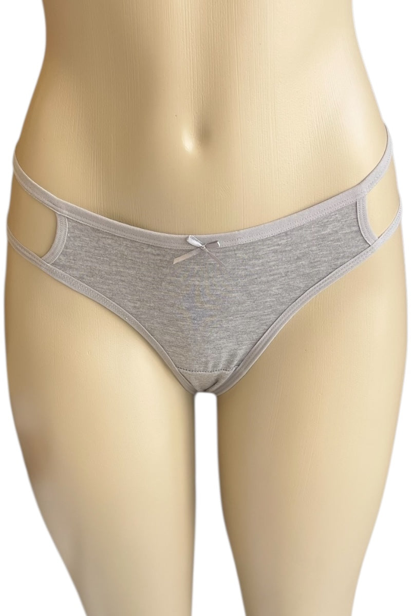 Gray underwear on a mannequin against a white background