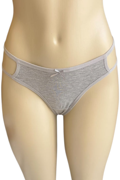 Gray underwear on a mannequin against a white background