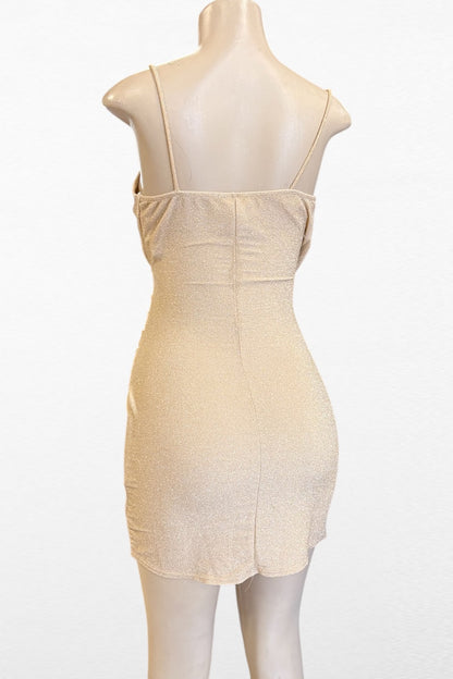 Glitter Wrap Ruched Dress