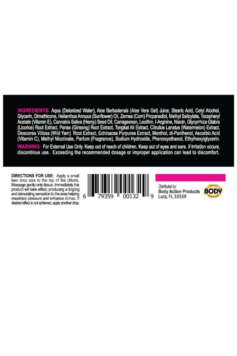 Back label of a product with text and a barcode on a white background