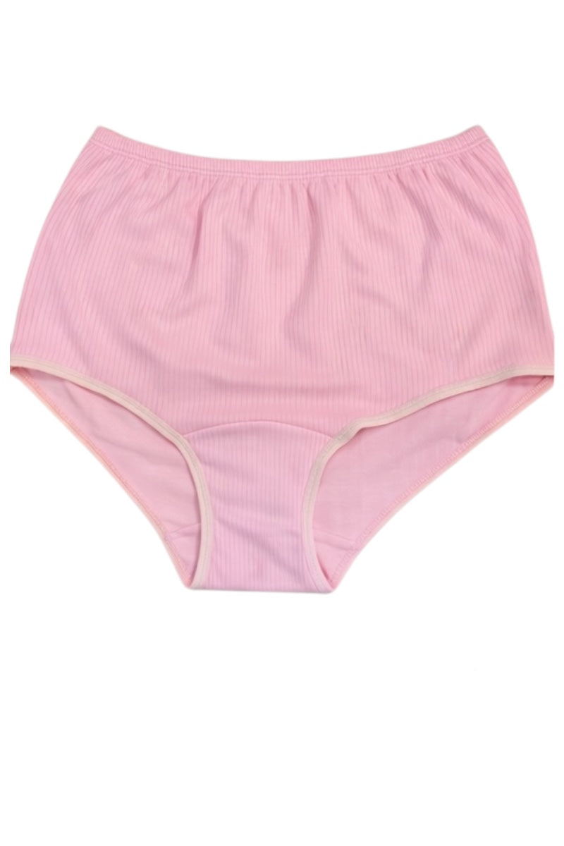 Pink high-waisted underwear on a white background