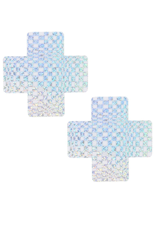 2 checkered-patterned pasties on a white background