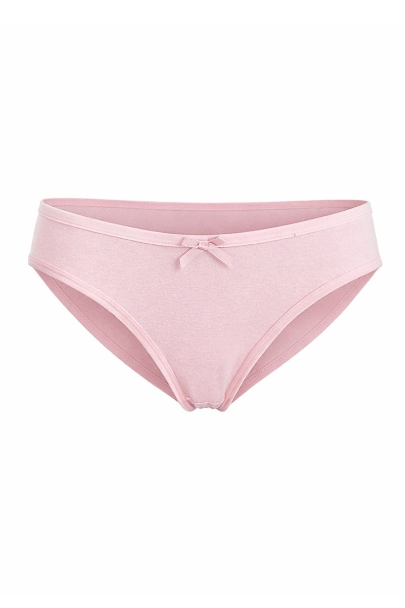 Pink bikini bottom on a white background