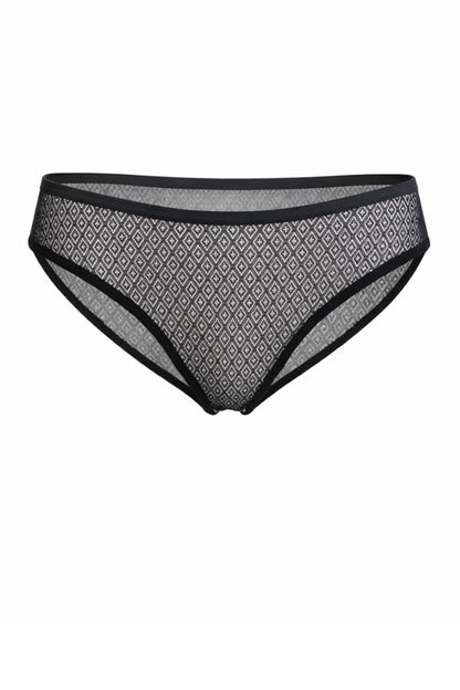 Black patterned underwear on a white background