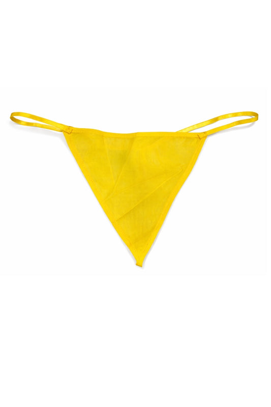 Yellow thong on a white background