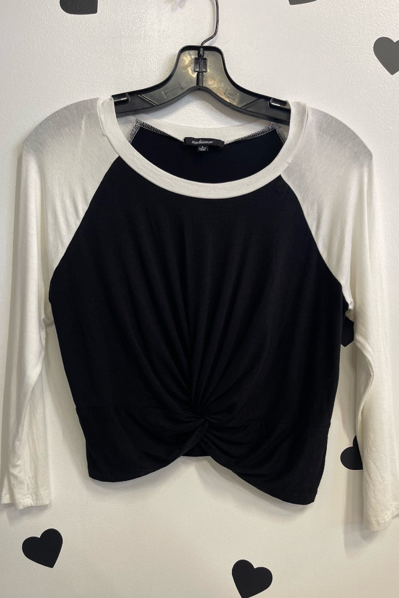 Jersey Color Block Cropped Tee