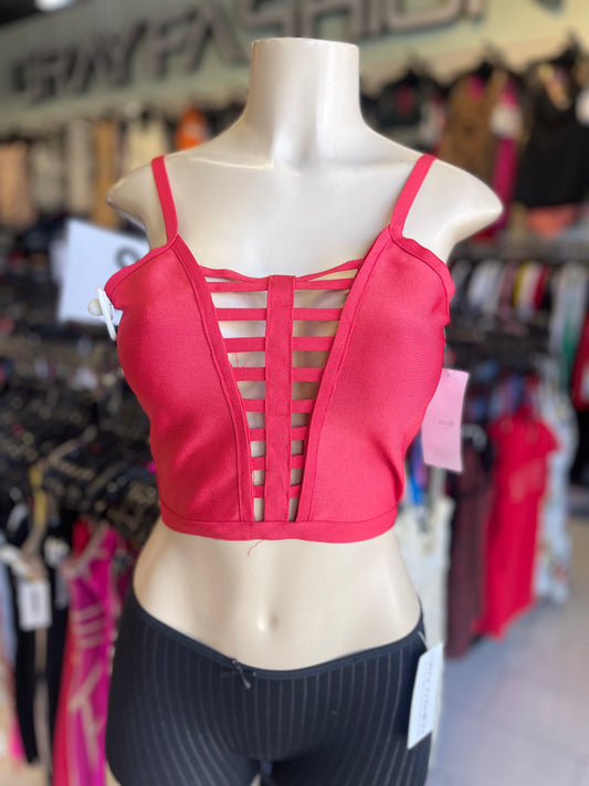 Strappy Cage Crop Top #D6834