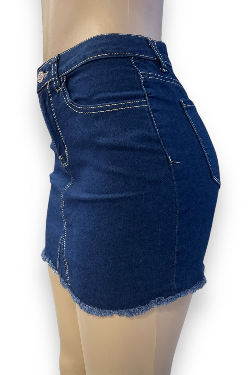 Raw Cut Denim Skirt