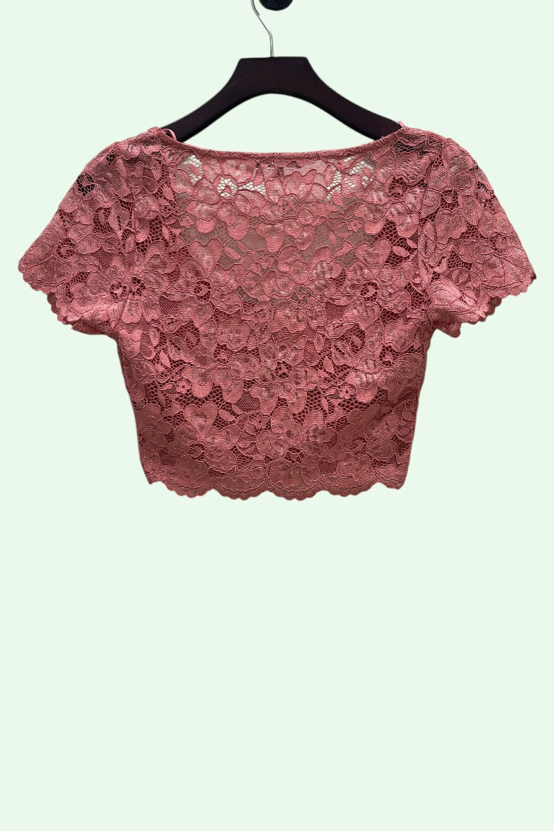 Floral Lace Scalloped Crop Top