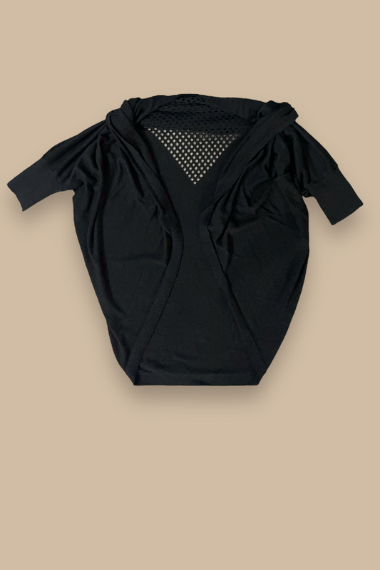 Knit Cut Out Cardigan Shawl