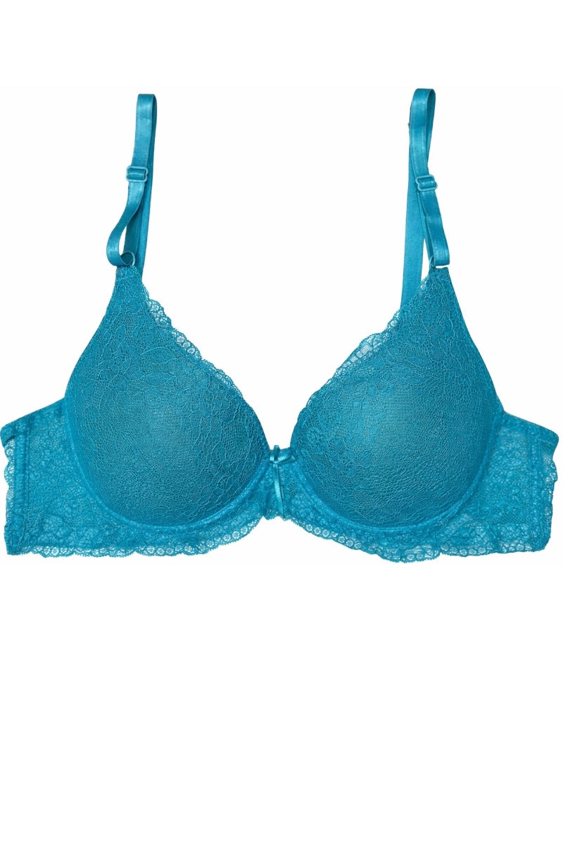 Blue bra on a white background